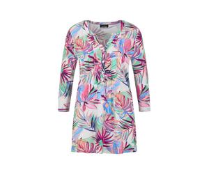 Tunika GOLDNER "Sommertunika mit Palmenmuster", Damen, Gr. 42, bunt (bunt, gemustert), Obermaterial: 95% Viskose CV. 5% Elasthan EL., figurumspielend, Tuniken, stretchbequemer Viskosejersey (43225358-