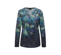 Tunika GOLDNER "Tunikabluse mit Druck", Damen, Gr. 42, blau (marine, gemustert), Obermaterial: 95% Polyester PES. 5% Elasthan EL., gerade, eng Gerade, Tuniken, keine/nicht Relevant (49622436-42) marin