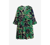 Tunikakleid BONPRIX, Damen, Gr. 40, N-Gr, opalgrün, dunkelblau floral, Obermaterial: 100% Viskose, figurumspielend, Kleider, figurumspielende Passform, mit trendigem Muster, Sommerkleid (46047606-40)