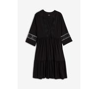 Tunikakleid BONPRIX, Damen, Gr. 52/54 (XXL), N-Gr, schwarz, Web, Obermaterial: 95% Viskose, 5% Elasthan, ausgestellt, Kleider Tunikakleid, ausgestellte Passform, mit hochwertiger Spitze, mit 3/4-Ärmel