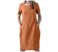 Tunika Kleid Damen Kleid Weiß GeblüMt Kleid Damen Sommer Knielang Blau Weiß Kleid Blumen Damen Lange Freizeitkleider Damen 2023 Sommer Trendy Minikleid Sexy Spitzenbesatz Kleid für Dicke Frauen S