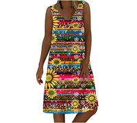 Tunika Kleid Damen Kurze Elegante Kleider Maxikleid Boho Damen Sommer Sommerkleid Damen Chiffon Freizeitkleider Sommerkleider Damen Midi Festlich Knielanges Kleid Damen Sommer Kleid A Linie Festl