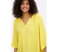 Longbluse SHEEGO, Damen, Gr. 48, gelb (limone), 100% Viskose, unifarben, V-Ausschnitt, Blusen Longbluse (57045132-48) limone