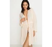 Tunika LSCN BY LASCANA, Damen, Gr. 36/38, beige (creme), Web, Obermaterial: 60% Viskose, 40% Polyester, unifarben, figurumspielend Mini, tiefer V-Ausschnitt, Tuniken Tunika, aus Webware (81996811-36)