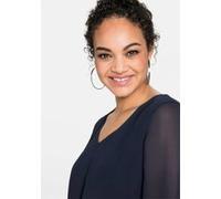 Tunika im Layerlook, mit Chiffon, marine, Gr.48