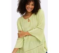 Schlupfbluse SHEEGO, Damen, Gr. 56, pistazie, 100% Viskose, unifarben, Rundhals, Blusen Schlupfbluse (91890101-56) pistazie