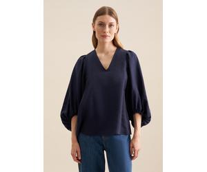 Tunika SEIDENSTICKER "Schwarze Rose", Damen, Gr. 36, blau (marineblau), 49% Viskose, 38% Leinen, 13% Polyester, unifarben, Tuniken (51864441-36) marineblau