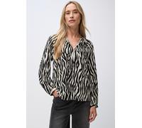 Tunika STREET ONE, Damen, Gr. 42, schwarz, Web, 100% Viskose, animal-print, normal, V-Ausschnitt, eng Bündchen, Tuniken (15298306-42) schwarz