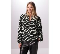 Tunika STREET ONE STUDIO, Damen, Gr. 36, grau (flint grau), Web, 100% Viskose, gemustert, normal, Rundhals, eng Bündchen, Tuniken, mit Knopfleiste (25812044-36) flint grau