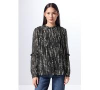 Tunika STREET ONE STUDIO, Damen, Gr. 44, schwarz, Stoff, 100% Polyester, bedruckt, normal, Rundhals, eng Bündchen, Tuniken, mit zarten Raffungen (98014856-44) schwarz