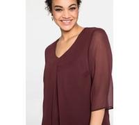 sheego Tunika im Lagenlook, mit Chiffon, rot, 48 weinrot