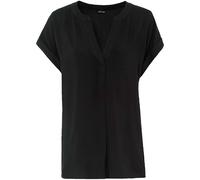 Tunika BONPRIX, Damen, Gr. 50, schwarz, Obermaterial: 100% Viskose, regular fit, Tuniken, eleganter Look, Kurzarm-Design, Regular Fit, mit Henley-Kragen (55969434-50) schwarz