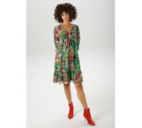 Tunikakleid ANISTON CASUAL, Damen, Gr. 36, N-Gr, rot (grün, orange, malve, bordeaux, blau, apricot, ocker, weiß, pink), Chiffon, Obermaterial: 100% Polyester. Futter: 100% Polyester, bedruckt, geblümt