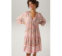Tunikakleid ANISTON CASUAL, Damen, Gr. 38, N-Gr, rosa (altrosa, pink, wollweiß, türkis, orange, braun, smaragd, rosa), Web, Obermaterial: 100% Viskose, Paisley, bedruckt, geblümt, lässig geschnitten k