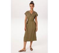 Tunikakleid ANISTON CASUAL, Damen, Gr. 40, N-Gr, grün (khaki), Web, Obermaterial: 100% Lyocell, bestickt, unifarben, lässig geschnitten kniebedeckend, V-Ausschnitt, Kleider, mit aufwändig besticktem V