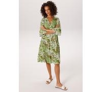 Tunikakleid ANISTON CASUAL, Damen, Gr. 42, N-Gr, wollweiß, apfelgrün, khaki, Web, Obermaterial: 100% Viskose, bedruckt, lässig geschnitten knieumspielend, V-Ausschnitt, Volant, Kleider, mit großflächi