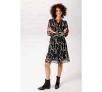 Tunikakleid ANISTON CASUAL, Damen, Gr. 46, N-Gr, schwarz, wollweiß, Chiffon, Obermaterial: 100% Polyester. Unterkleid: 100% Polyester, bedruckt, gemustert, figurumspielend kniefrei, V-Ausschnitt, elas