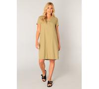Tunikakleid BASE LEVEL "Yacin", Damen, Gr. 48, N-Gr, soft army, Web, Obermaterial: 55% Leinen, 45% Viskose, gerade knielang, Serafino, Kleider, Sommerkleid mit Leinen (91780024-48) soft army