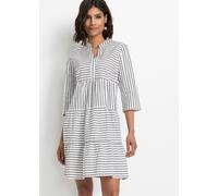 Tunikakleid BONPRIX, Damen, Gr. 42, N-Gr, schwarz-weiß (schwarz, weiß gestreift), Web, Obermaterial: 100% Baumwolle, A-Linie, Kleider Tunikakleid, für Frühling und Sommer, aus Baumwolle, A-Linien-Pass