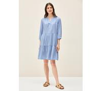 Tunikakleid CECIL, Damen, Gr. L42, US-Größen, blau (deep pastel blau), Stoff, 100% Viskose, gestreift, comfort fit knieumspielend, Rundhals, Manschette, Kleider, aus Viskose (34150903-L) deep pastel b