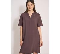 Sommerkleid CECIL, Damen, Gr. XL (44), N-Gr, braun cacao, Web, Obermaterial: 86% Viskose, 14% Nylon, unifarben, knieumspielend, V-Ausschnitt, Kleider Sommerkleid, Viskosemix, Split Neck, knieumspielen