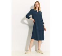 Tunikakleid CECIL, Damen, Gr. XS (36), N-Gr, blau (schwarz petrol blau), Web, Obermaterial: 56% Viskose, 43% Polyester, 1% Elasthan, unifarben, bequem 3/4-Länge, V-Ausschnitt, Bündchen mit Gummizug, K