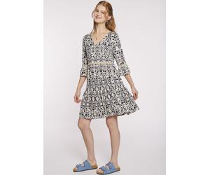 Tunikakleid HAILY’S "SH P DR Pi44a", Damen, Gr. XS, N-Gr, beige (6819 beige div), Web, Obermaterial: 96% Polyester, 4% Elasthan, gemustert, kniefrei, V-Ausschnitt, Kleider, Sommerkleid (30445409-XS) 6