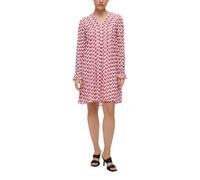 Tunikakleid S.OLIVER BLACK LABEL, Damen, Gr. 40, N-Gr, beige (cream pink), Stoff, Obermaterial: 100% Viskose. Futter: 100% Viskose, gerade kniefrei, V-Ausschnitt, Rüschen, Kleider Tunikakleid, Sommerk