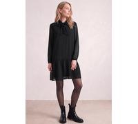 Tunikakleid STREET ONE, Damen, Gr. 34, EURO-Größen, Langarm, Web, schwarz, Web, Oberstoff: 100% Polyester. Futter: 100% Modal, unifarben, regular fit knieumspielend, Rundhals, Bündchen, Kleider, in Un