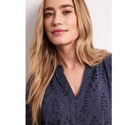 Tunikakleid STREET ONE, Damen, Gr. 36, N-Gr, tempest blau, Web, Obermaterial: 100% Baumwolle. Futter: 100% Viskose, gemustert, unifarben, regular fit knielang, V-Ausschnitt, Kleider, mit Lochmuster (6