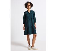 Tunikakleid STREET ONE, Damen, Gr. 40, EURO-Größen, blau (tide blau), Stoff, 88% Viskose, 12% Polyamid, unifarben, normal knielang, V-Ausschnitt, Umschlagbund, Kleider, aus Viskose (71397006-40) tide 