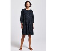 Tunikakleid STREET ONE, Damen, Gr. 42, EURO-Größen, blau (tiefblau), Web, Obermaterial: 100% Baumwolle; Unterkleid: 100% Modal, unifarben, comfort fit normal, Rundhals, Bündchen, Kleider, mit Rundhals