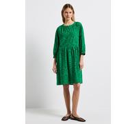 Tunikakleid STREET ONE, Damen, Gr. 42, EURO-Größen, grün (glowing grün), Web, Stoff, Obermaterial: 100% Baumwolle; Unterkleid: 100% Modal, unifarben, casual, comfort fit normal, Rundhals, 3/4-Ärmel Bü