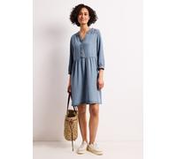 Jeanskleid STREET ONE, Damen, Gr. 42, N-Gr, light blau soft wash, Jersey, Obermaterial: 100% Lyocell, figurumspielend kniefrei, V-Ausschnitt, Kleider Jeanskleid, weich fallende, vorgewaschene Optik, d