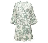 Tunikakleid VIVANCE "im sommerlichen Boho-Stil mit Volant", Damen, Gr. 44, N-Gr, creme, salbeigrün bedruckt, Web, Obermaterial: 100% Viskose, bedruckt, figurumspielend ca. Mitte Oberschenkel, V-Aussch