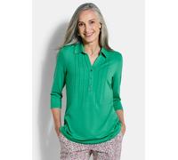 Tunika GOLDNER "Kurzgröße Elegantes Blusenshirt mit Biesen", Damen, Gr. 24, grün, Obermaterial: 95% Viskose CV. 5% Elasthan EL., figurumspielend, Tuniken, stretchbequeme Jerseyqualität (22125003-24) g