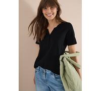 Tunikashirt CECIL, Damen, Gr. 3XL, schwarz, Web, 100% Baumwolle, unifarben, comfort fit normal, ohne Ausschnitt, Bündchen, Shirts, aus reiner Baumwolle (84129949-XXXL) schwarz