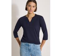 Tunikashirt CECIL, Damen, Gr. L (42), blau (urban dunkelblau), Web, 100% Baumwolle, unifarben, comfort fit normal, Rundhals, normaler Saum, Shirts, aus reiner Baumwolle (40262339-L) urban dunkelblau