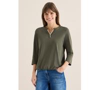 Tunikashirt CECIL, Damen, Gr. L (42), grün (khaki), Web, 100% Baumwolle, unifarben, comfort fit normal, Rundhals, normaler Saum, Shirts, im Tunika-Style (89263313-L) khaki