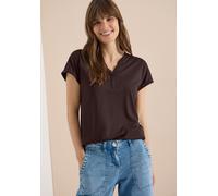 Tunikashirt CECIL, Damen, Gr. M (40), braun cacao, Web, 50% Modal, 50% Baumwolle, unifarben, comfort fit normal, Rundhals, Bündchen, Shirts, im Tunika-Style (16113204-M) braun cacao