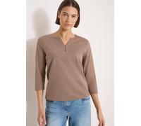 Tunikashirt CECIL, Damen, Gr. M (40), braun (cocoa taupe), Web, 100% Baumwolle, unifarben, comfort fit normal, Rundhals, normaler Saum, Shirts, aus reiner Baumwolle (39229710-M) cocoa taupe