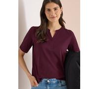 Tunikashirt CECIL, Damen, Gr. M (40), sweet grape rot, Web, 100% Baumwolle, unifarben, comfort fit normal, Rundhals, normaler Saum, Shirts, im Tunika-Style (74917627-M) sweet grape rot