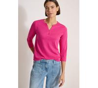 Tunikashirt CECIL, Damen, Gr. XL (44), pink (pink flash), Web, 100% Baumwolle, unifarben, comfort fit normal, Rundhals, normaler Saum, Shirts, aus reiner Baumwolle (33218940-XL) pink flash