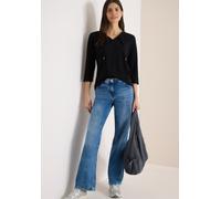 Tunikashirt CECIL, Damen, Gr. XL (44), schwarz, Jersey, 48% Baumwolle, 48% Modal, 4% Elasthan, unifarben, comfort fit hüftlang, Rundhals, normaler Saum, Shirts, aus softem Materialmix (66454129-XL) sc