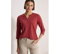 Tunikashirt CECIL, Damen, Gr. XS (36), rot (russet rot), Web, 100% Baumwolle, unifarben, comfort fit normal, Rundhals, normaler Saum, Shirts, aus reiner Baumwolle (68380734-XS) russet rot