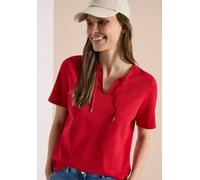 Tunikashirt CECIL, Damen, Gr. XS (36), tamarillo rot, Web, 100% Baumwolle, unifarben, comfort fit normal, Rundhals, abgesteppt, Shirts, im Tunika-Style (14773337-XS) tamarillo rot
