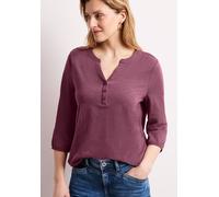Tunikashirt STREET ONE, Damen, Gr. 36, schwarz clouded blush, Web, 100% Baumwolle, unifarben, comfort fit normal, Rundhals, elastischer Bund, Shirts, mit 3/4 Ärmeln (58682229-36) schwarz clouded blush