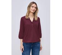 Tunikashirt STREET ONE, Damen, Gr. 36, truffle rot, Web, 100% Baumwolle, unifarben, comfort fit normal, Rundhals, elastischer Bund, Shirts, mit 3/4 Ärmeln (43006318-36) truffle rot