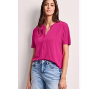 Tunikashirt STREET ONE, Damen, Gr. 42, magenta dream, Stoff, 95% Viskose, 5% Elasthan, unifarben, normal normal, Rundhals, abgesteppt, Shirts, mit geschlitztem Rundhalsausschnitt (10652065-42) magenta