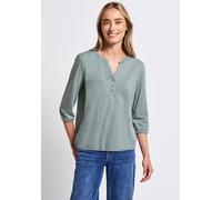 Street One Damen 3228115 Split Neck Jersey-Shirt, Arona Blue, 44